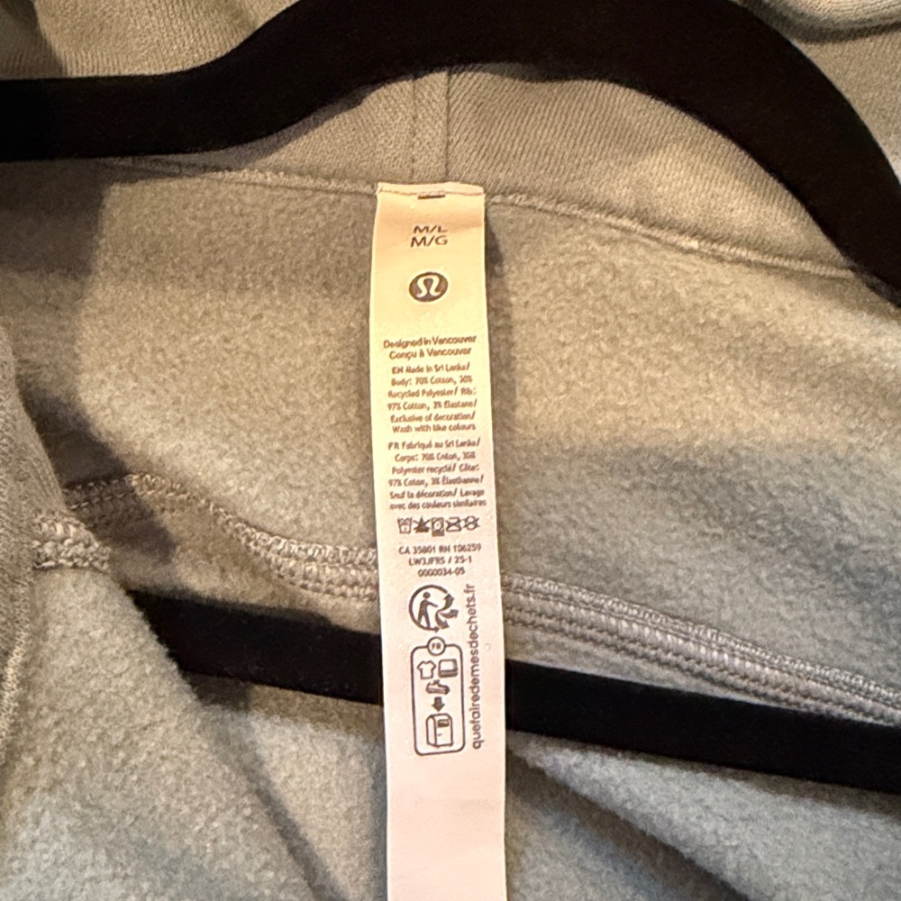 Lululemon half zip full length, hooded sweatshirt M / L Shamrock Green - Picture 3 of 5